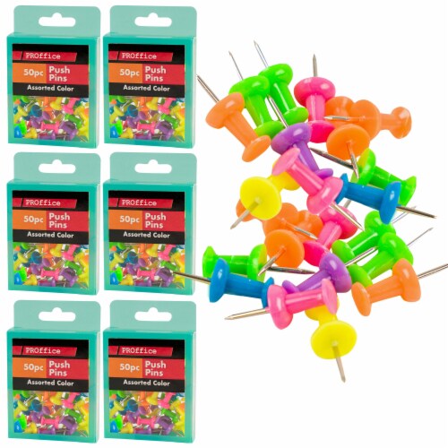 300 Pc Thumb Tacks Push Pin Assorted Color 7/8 Cork Board Office Notes