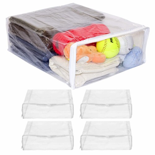 4 Pc Blanket Storage Bags Clear Zippered Vinyl Clothes Home Organization  15X18X6, 1 - Kroger