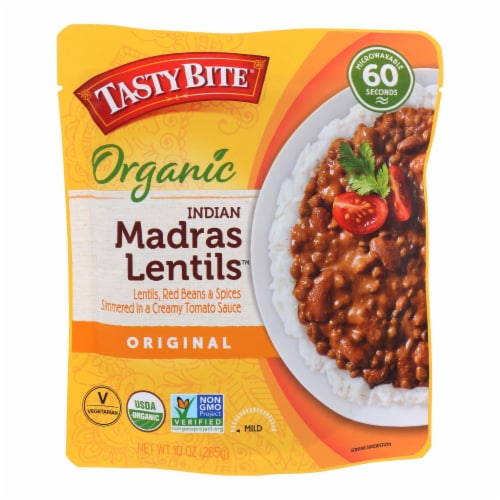 Tasty Bite Entree - Indian Cuisine - Madras Lentils - 10 oz - case of 6 Perspective: front