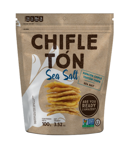 Chifleton Sea Salt Tostones Chips Perspective: front