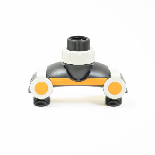 G.F. Garden Dual Outlet Tap Connector Perspective: front