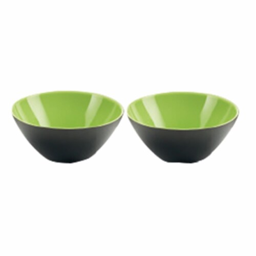 Guzzini My Fusion Bowl - 2 Pack - Kiwi/Black Perspective: front