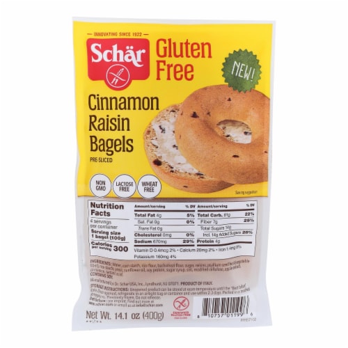 Schar – Bagel Cinnamon Raisin – Case of 4 – 14.1 OZ