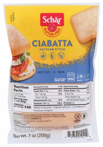 Schar Ciabatta Roll, 7 Ounce -- 5 per case Perspective: front