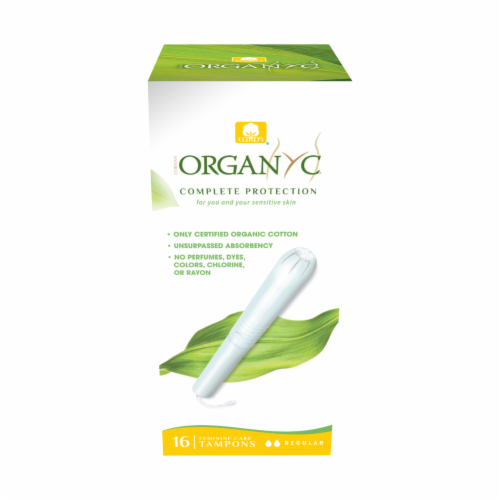 Organyc Regular Absorbency Tampons Perspective: front