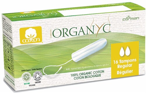 Organyc Regular Cotton without Applicator Tampons Perspective: front