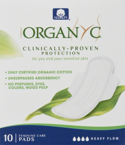 Organyc® Heavy Flow Night Cotton Pads Perspective: front