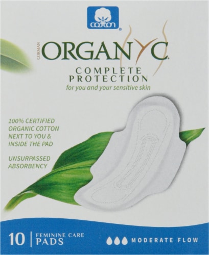 Organyc Moderate Flow Cotton Pads Perspective: front