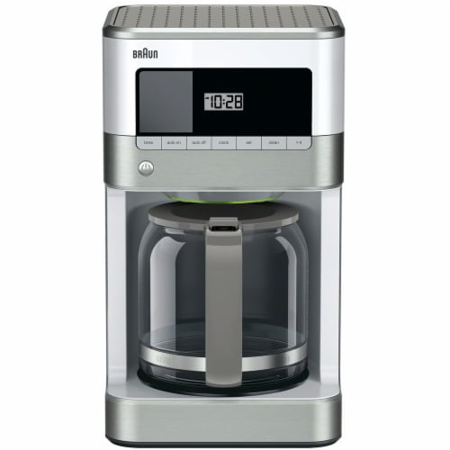 Braun BrewSense Drip Coffee Maker - Stainless Steel/White Perspective: front