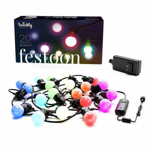 Twinkly Festoon App-Controlled Smart LED Bulb Light String 20 Multicolor RGB Perspective: front