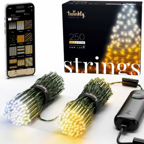 Twinkly strings app controlled led christmas lights 250 aww amber