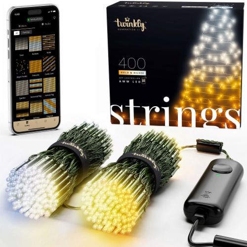 Twinkly Strings App Controlled LED Christmas Lights 400 AWW Amber