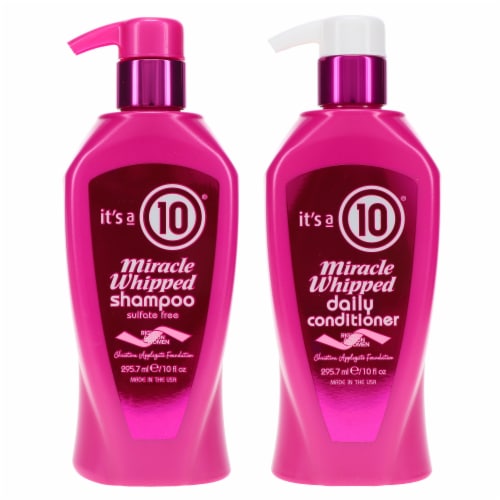 It's a 10 Miracle Whipped Shampoo 10 oz & Miracle Whipped Daily Conditioner 10 oz Combo Pack Perspective: front