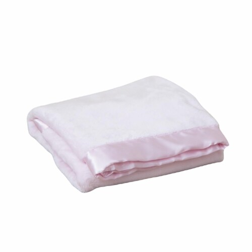 Satin Trim Tahoe Microfleece Soft Baby Blanket Pink 1 Foods Co