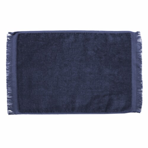 Premium Fringed Velour Spirit & Sport Towel 11 x18  Navy Perspective: front