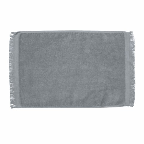 Premium Fringed Velour Spirit & Sport Towel 11 x18  Silver Perspective: front