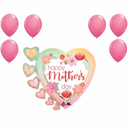 LOONBALLOON Mother's Day Theme Balloon Set, 24 Inch  6x Latex Balloons Perspective: front