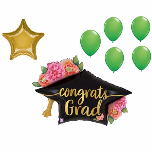 LOONBALLOON Graduation Grad Theme Balloon Set, 39 Inch  5x Latex Balloons Perspective: front