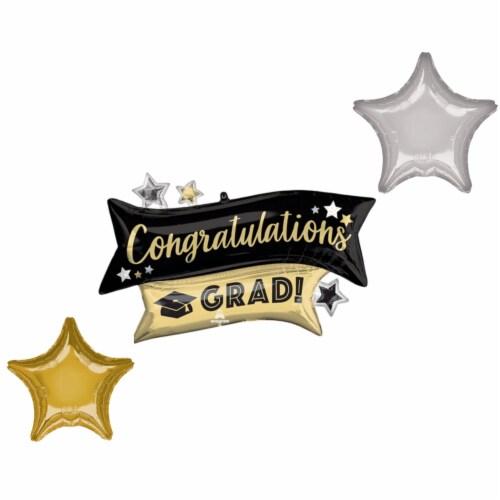 LOONBALLOON Graduation Grad Theme Balloon Set, 38 Inch Perspective: front