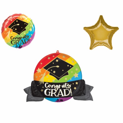 LOONBALLOON Graduation Grad Theme Balloon Set, 32 Inch Perspective: front