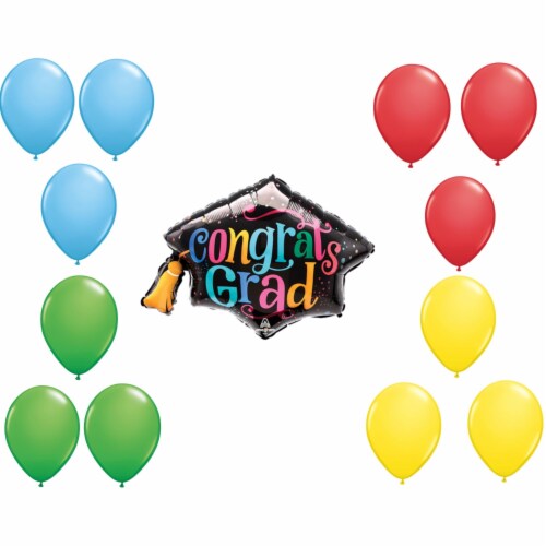 LOONBALLOON Graduation Grad Theme Balloon Set, 31 Inch12x Latex balloons Perspective: front