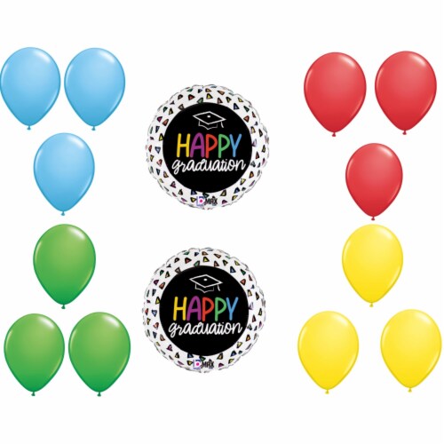 LOONBALLOON Graduation Grad Theme Balloon Set, 2x 12x Latex balloons Perspective: front