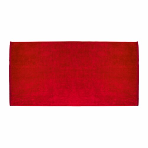 TowelSoft Premium 100% Cotton terry velour beach towel 30 inch x 60 inch-Red Perspective: front