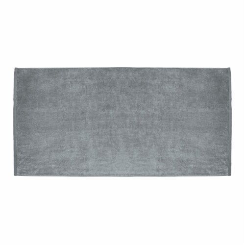 TowelSoft Premium 100% Cotton terry velour beach towel 30 inch x 60 inch-Silver Perspective: front