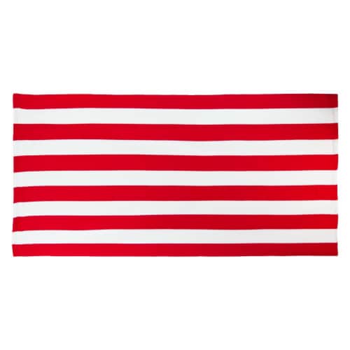 TowelSoft Microfiber Cabana Stripe Beach Towel 30 inch x 60 inch Red Perspective: front