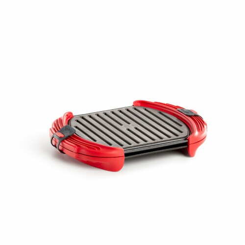 Lekue XL Microwave Grill, Sandwich Maker, And Panini Press, Red, 1