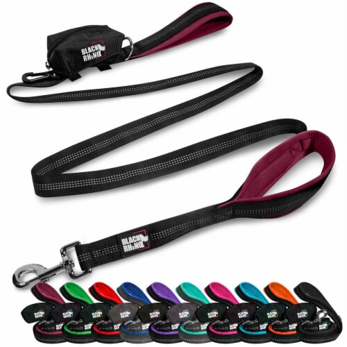 Black Rhino Dog Leash - Burgundy | Heavy Duty, Reflective Lead, 6feet ...