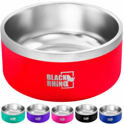 Black Rhino Dura-Bowl Red (42 Oz) for Dogs | Non Slip Perspective: front