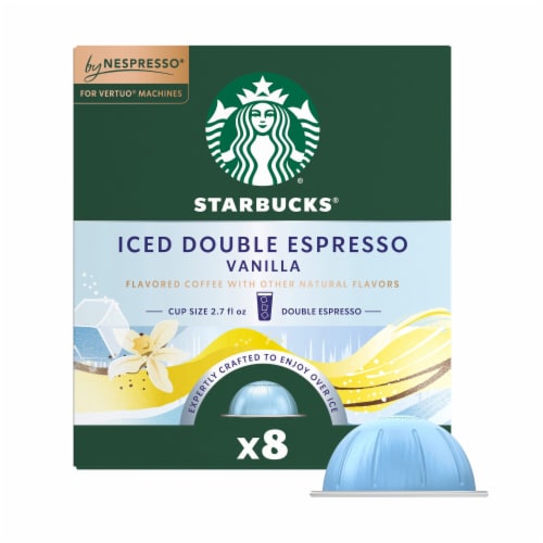 Starbucks by Nespresso Vertuo Iced Double Espresso Vanilla Flavored Coffee Pods Perspective: front