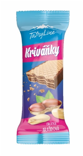 Tatry Line Krivanky Chocolate Coated Wafer with Peanut Cream Filling Perspective: front