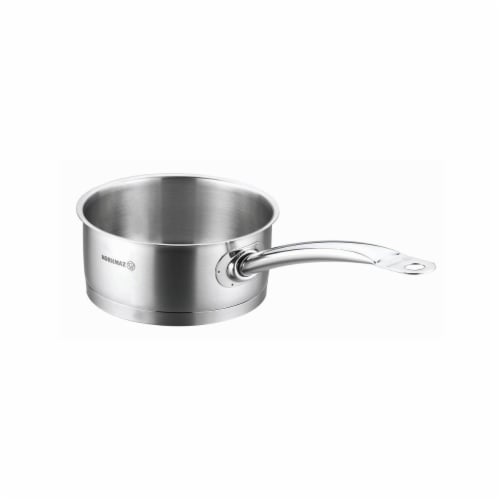 YBM Home a1156 9.4 in. Dia. x 3.9 in. Korkmaz Stainless Steel Stockpot with Lid & Handles&#44 Perspective: front