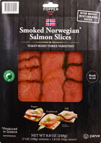 Foppen Smoked Norwegian Salmon Slices Perspective: front