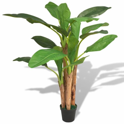 vidaXL Artificial Banana Tree Plant with Pot 68.9  Green Perspective: front