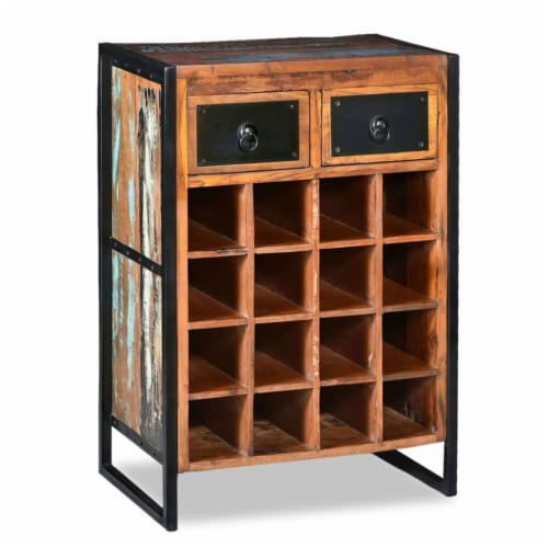 vidaXL Wine Rack for 16 Bottles Solid Reclaimed Wood Perspective: front