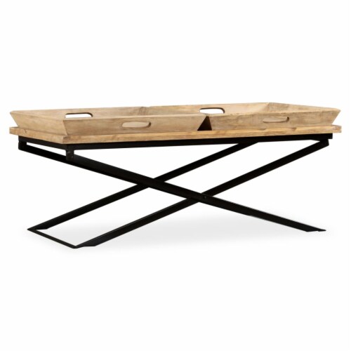 vidaXL Coffee Table Solid Mango Wood 43.3 x21.7 x16.5 N A Foods Co