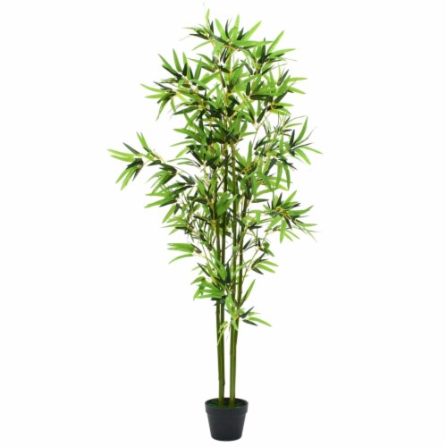 vidaXL Artificial Bamboo Plant with Pot 68.9  Green Perspective: front