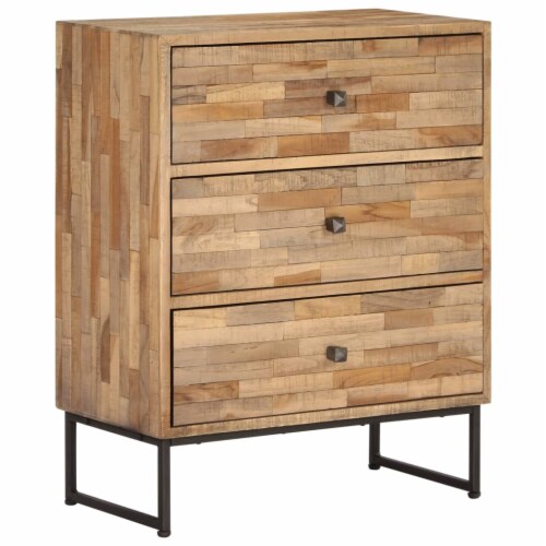 vidaXL Sideboard Reclaimed Teak Wood 23.6 x11.8 x29.5 Perspective: front