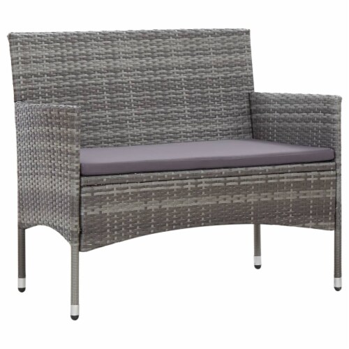 vidaXL Patio Bench 41.3 Poly Rattan Gray 1 pcs pcs Foods Co