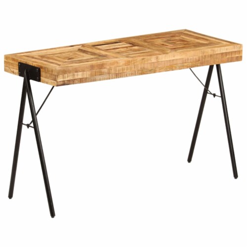 vidaXL Writing Table Solid Mango Wood 46.5 x19.7 x29.5 Perspective: front