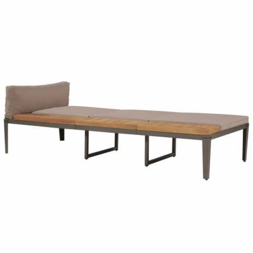 vidaXL Sun Lounger with Cushions Solid Acacia Wood Brown 1 Jay