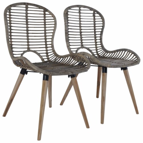 Vidaxl dining chairs top natural rattan