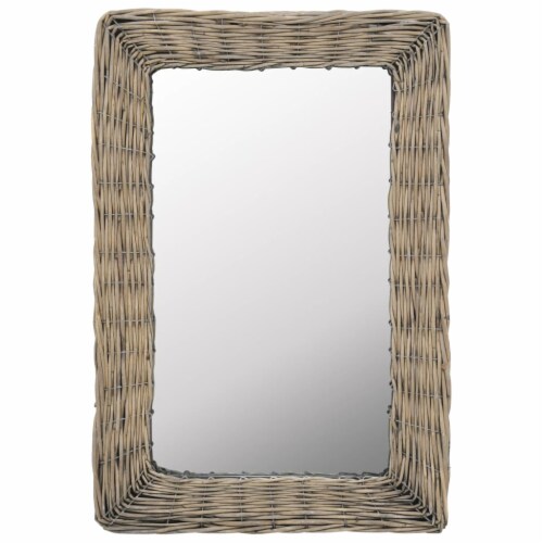 vidaXL Mirror Wicker Brown 15.7 x23.6 Perspective: front