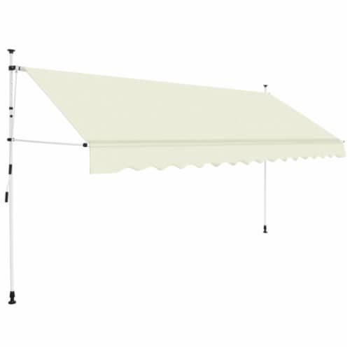 vidaXL Manual Retractable Awning 137.8 Cream Perspective: front