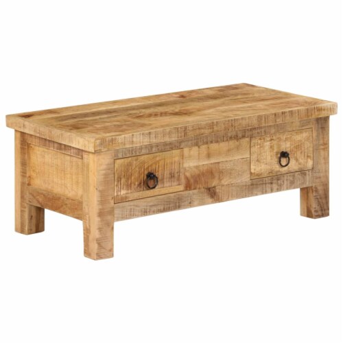 vidaXL Coffee Table 35.4 x17.7 x13.8 Solid Mango Wood Perspective: front