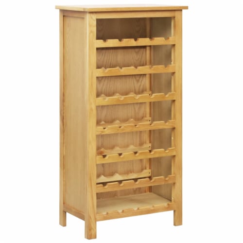 vidaXL Wine Cabinet 22 x12.6 x43.3 Solid Oak Wood Perspective: front