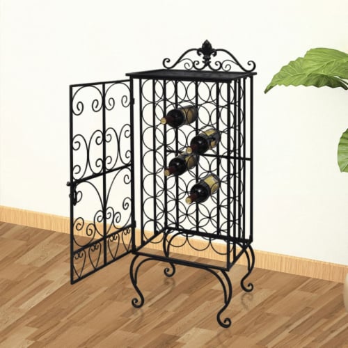 vidaXL Wine Rack for 28 Bottles Metal 1 set 1 7